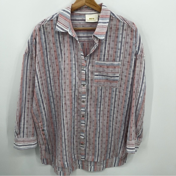 Maeve by Anthropologie Cotton Blend Oversized Button Down Shirt S - Picture 1 of 13